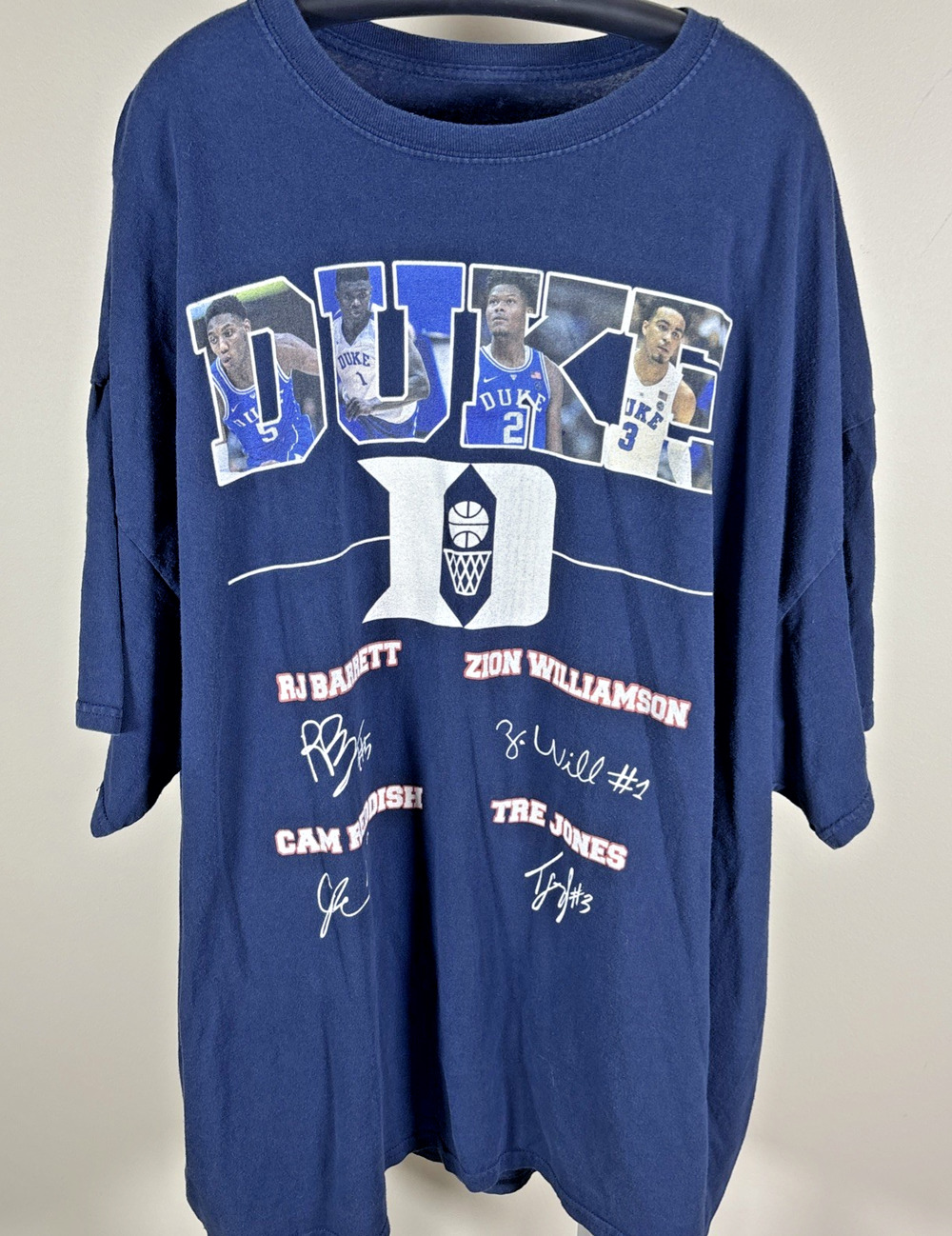 Duke University Blue Devils Zion Williamson RJ Barrett T-Shirt Men 4XL Read Desc